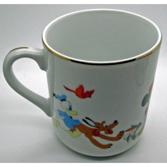 Walt Disney Productions Pinocchio Mickey   Coffe Mug Gold Trim Japan Characters - Picture 3 of 5